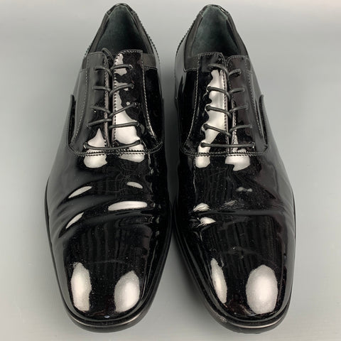 SALVATORE FERRAGAMO Talla 8.5 Zapatos con cordones de cuero negro