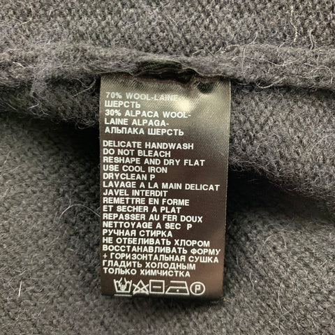 ANN DEMEULEMEESTER Size 2 Black Knitted Wool / Alpaca Cardigan