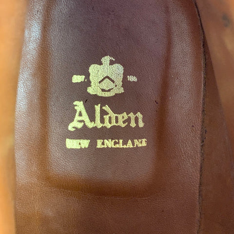 ALDEN Talla 10 Botines de cuero con punta de ala marrón 