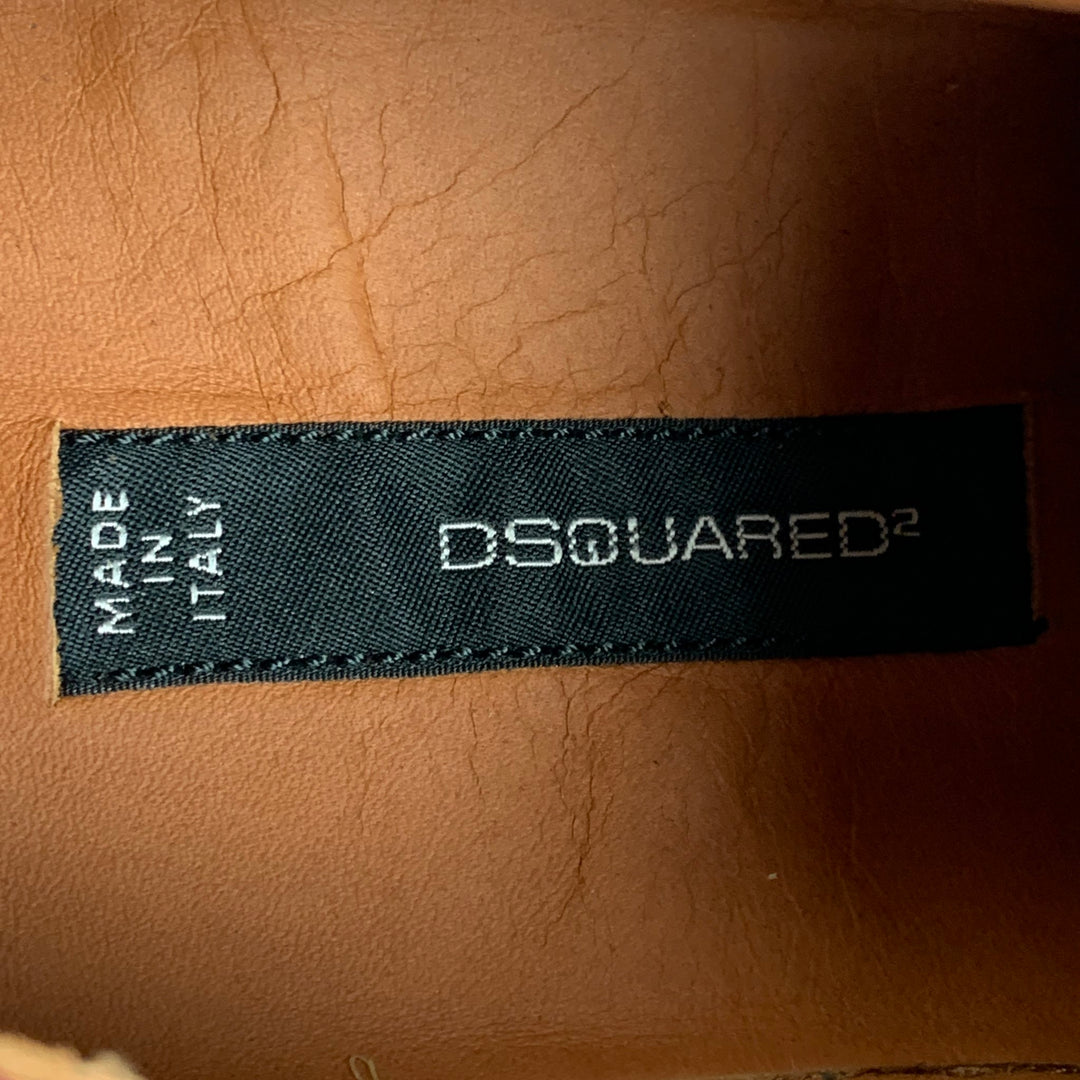 DSQUARED2 Taille 9.5 Chaussures à lacets en cuir antique bordeaux