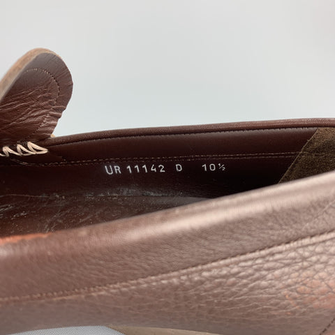 SALVATORE FERRAGAMO Size 10.5 Brown Leather Slip On Loafers