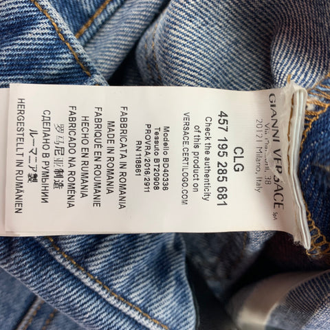 VERSUS by GIANNI VERSACE Size 27 Indigo Distressed Denim Zip Fly Jeans