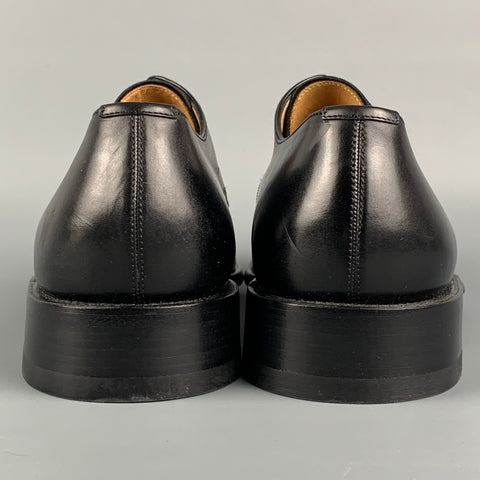 BALLY Size 9 Black Leather Lace Up Shoes