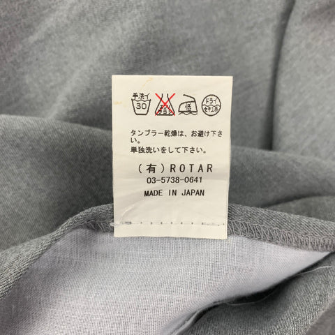 ROTAR Size L Gray Black Embroidery Snaps Long Sleeve Shirt