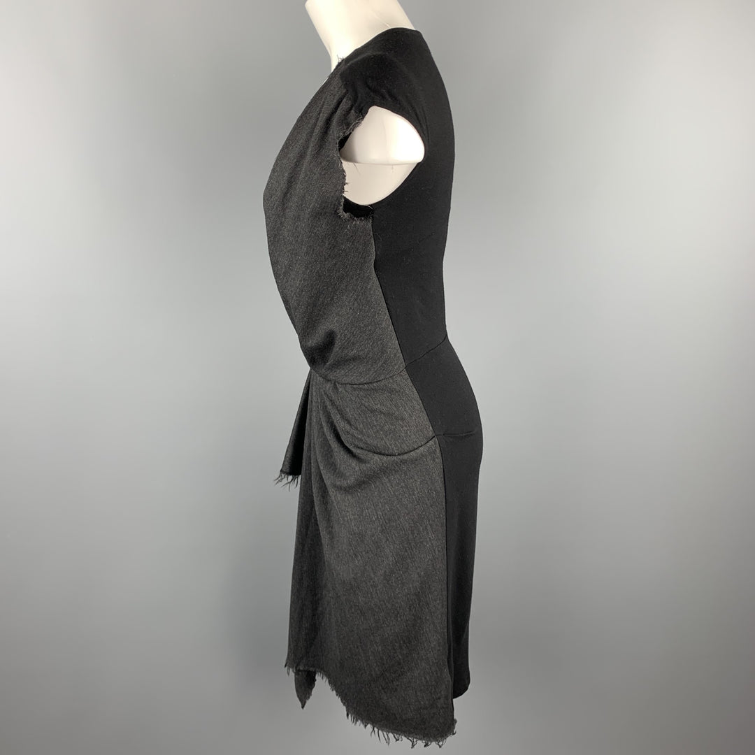MCQ by ALEXANDER MCQUEEN Size S Black & Charcoal Viscose Blend Sleevel Sui Generis Designer Consignment MCQ by ALEXANDER MCQUEEN Size S Black & Charcoal Viscose Blend Sleevel Sui Generis Designer Consignment