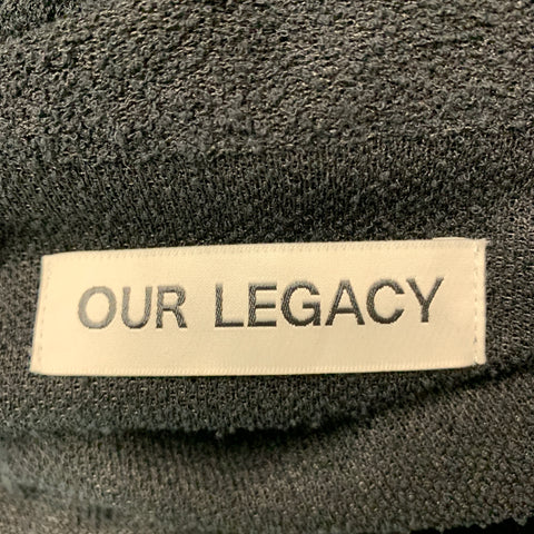 OUR LEGACY Size L Black Textured Polyester Cotton Camp Short Sleeve Shirt