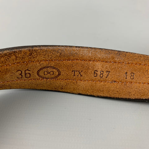 TRAFALGAR Talla 36 Cinturón de cinta de cuero verde marrón