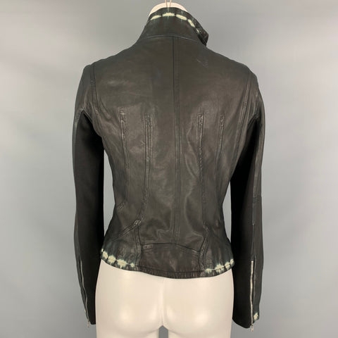 JNBY Chaqueta de materiales mixtos de poliéster y algodón negro crema talla M