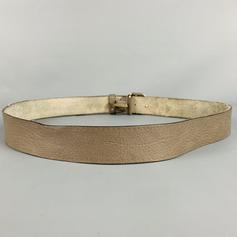GUCCI Size 38 Grey Silver Monogram Leather Belt