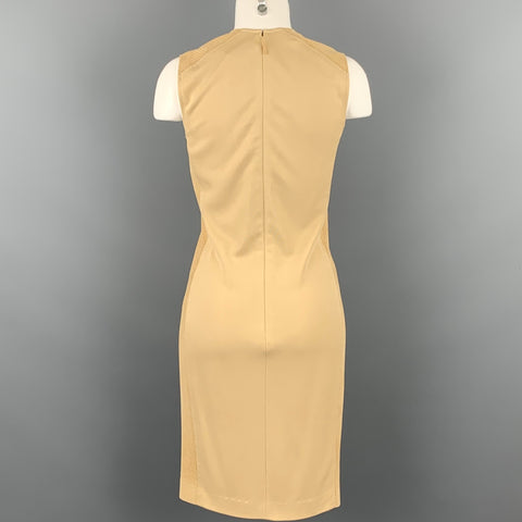 RALPH LAUREN Black Label Size 2 Beige Viscose Blend Lamb Skin Shift Dress