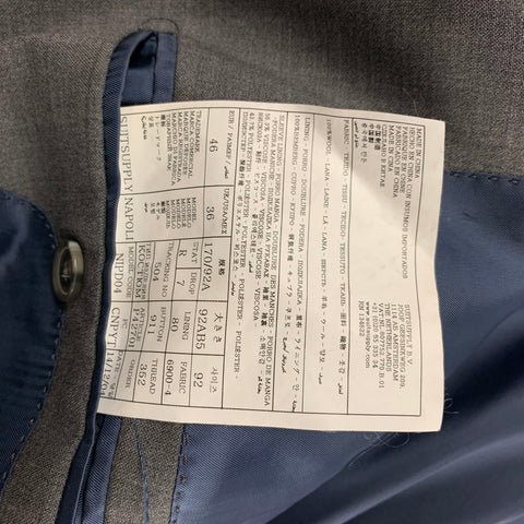 SUIT SUPPLY Size 36 Light Gray Wool Notch Lapel Suit