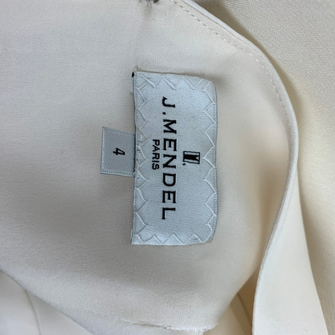 J.MENDEL Size 4 Cream Silk Sleeveless Cocktail Dress