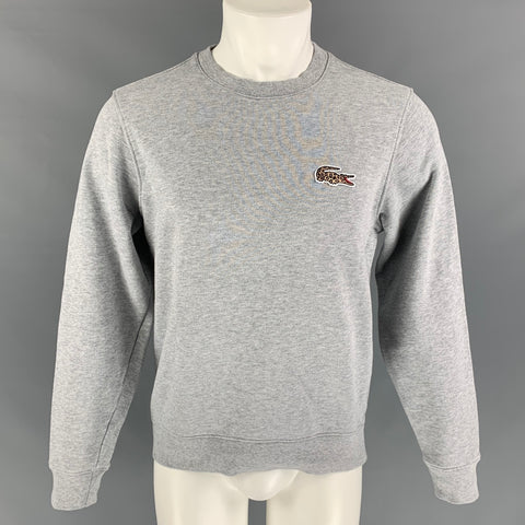 LACOSTE x NATIONAL GEOGRAPHIC Size M Grey Heather Cotton Crew-Neck Sweatshirt