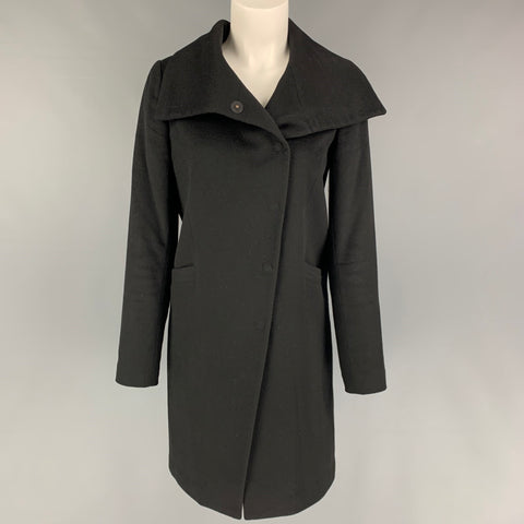 LAN JAENICKE Size S Black Cashmere Hidden Snaps Coat