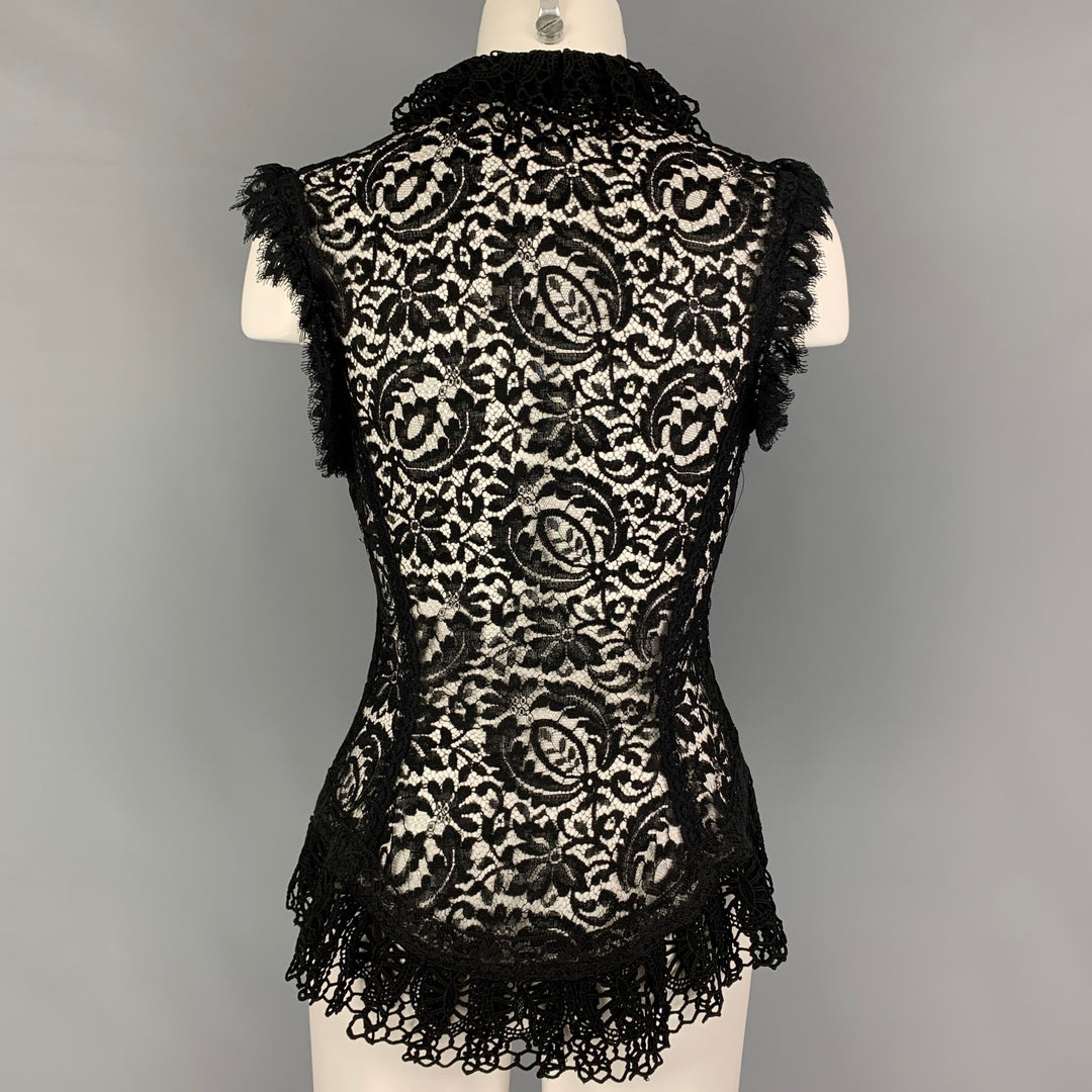 peplum dress with lace top LIZZIE BLACK LACE PEPLUM TOP – DISSH main image 1