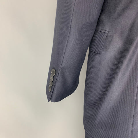 CALVIN KLEIN COLLECTION Size 40 Navy Wool / Silk Notch Lapel Suit