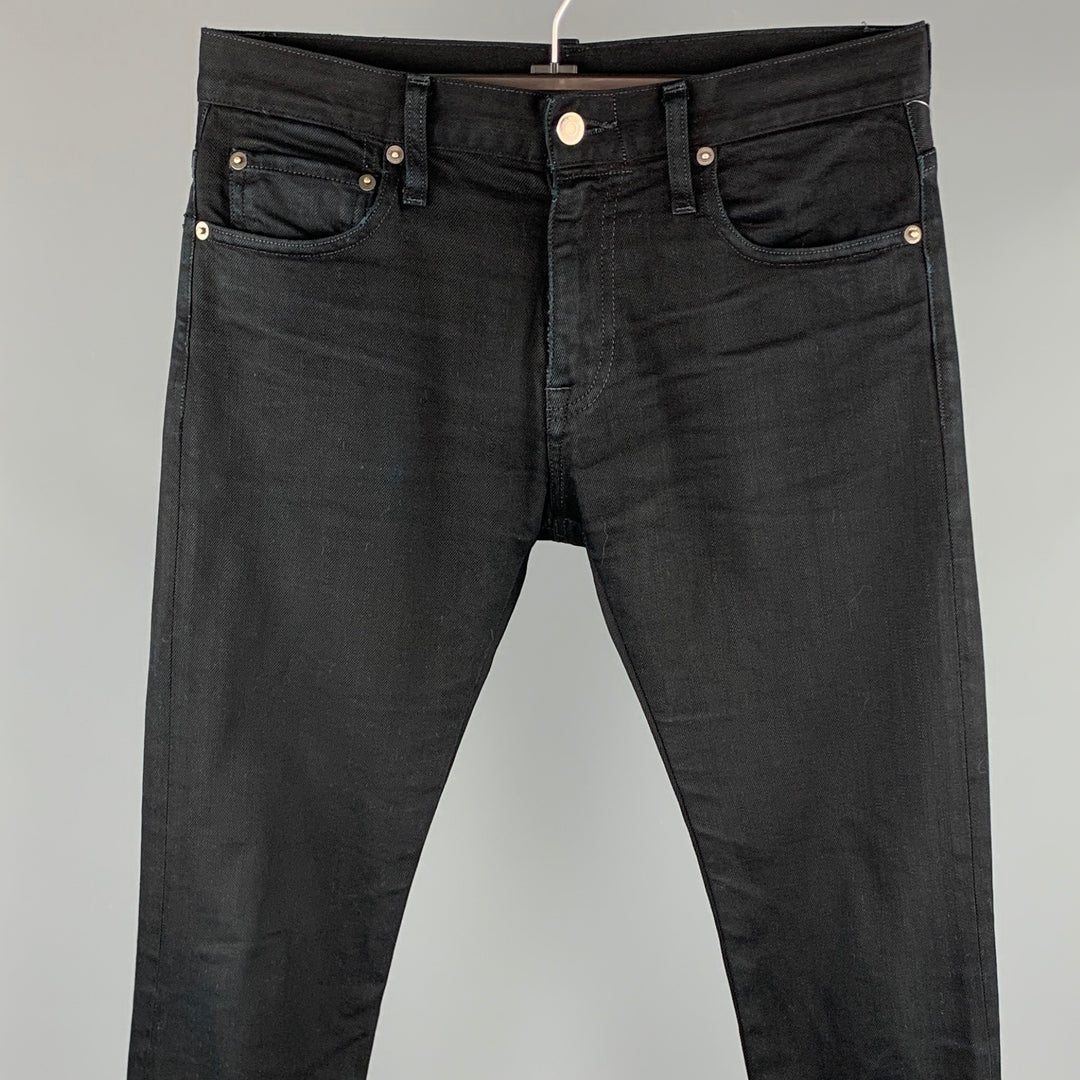 SIMON SPURR Size 29 Black Denim Zip Fly Jeans