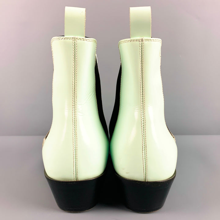 CALVIN KLEIN 205W39NYC Size 12 Green Leather Pull On Boots