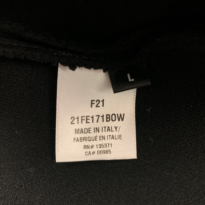 OSCAR DE LA RENTA 2021 Size L Black on Black Viscose Blend Sequined Cut Out Pullover