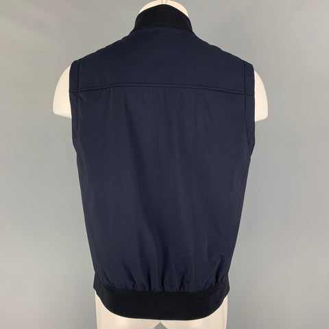ERMENEGILDO ZEGNA Size M Blue Wool Polyester Reversible Vest