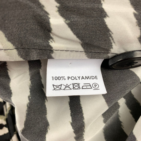 DRIES VAN NOTEN S/S 20 Size 34 Black & White Zebra Polyamide Raincoat