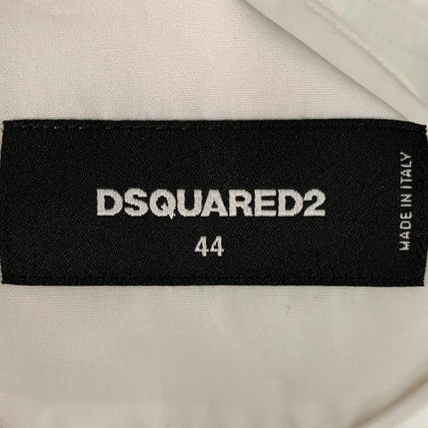 DSQUARED2 Size XS White Black Graphic Cotton Button Up Long Sleeve Shirt