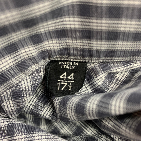 TOM FORD Size XL Grey & White Plaid Cotton Button Up Long Sleeve Shirt
