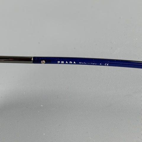 PRADA Gunmetal Tinted Blue Trim Sunglasses