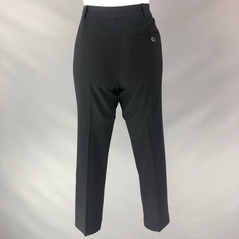 ANN DEMEULEMEESTER Size 4 Black Virgin Wool Blend Solid Dress Pants