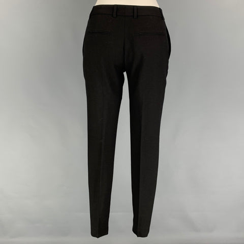 SAINT LAURENT Size 2 Black Virgin Wool Dress Pants