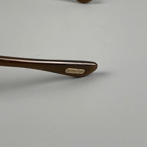 TOM FORD Brown & Gold Acetate Sunglasses