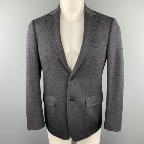SALVATORE FERRAGAMO Taille 36 Charcoal Wool Blend Notch revers Poches Sport Coat Jacket
