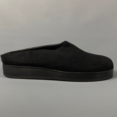 GUCCI Size 12 Black Fabric Slip On Loafers