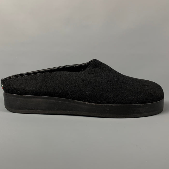 GUCCI Size 12 Black Fabric Slip On Loafers