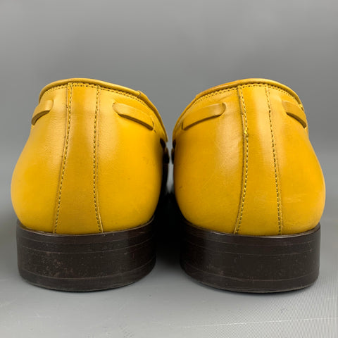 PAUL SMITH Size 8 Yellow Leather Slip On Tassel Loafers