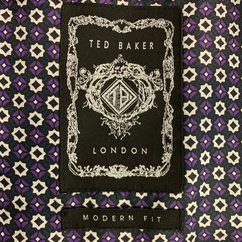 TED BAKER Size 40 Plaid Wool Buttoned Brown Purple Vest