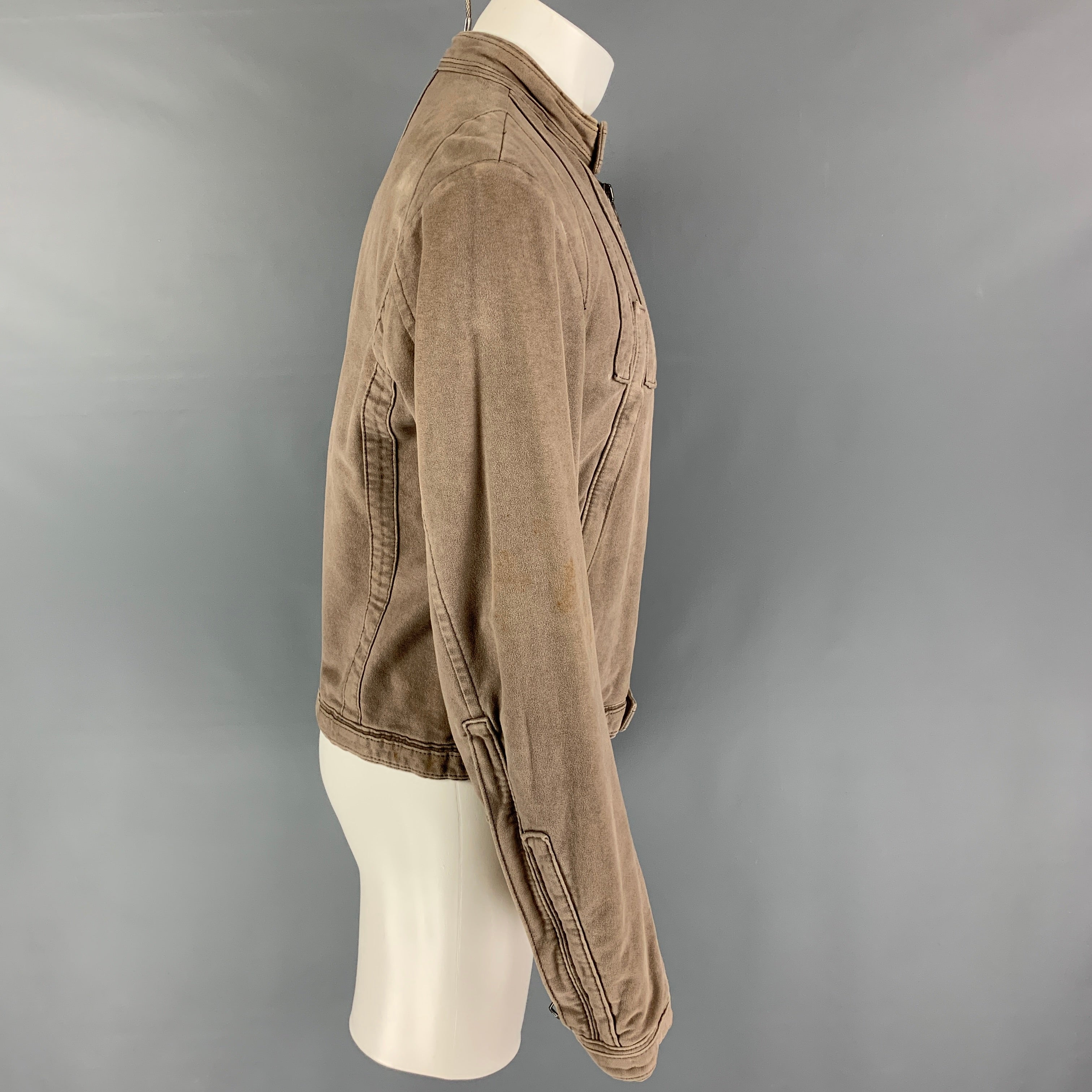 DSQUARED2 Size 40 Taupe Moleskin Zip Up Jacket – Sui Generis