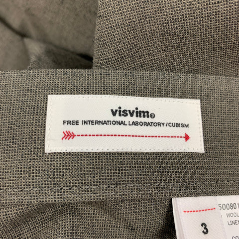 VISVIM Pantalón Carroll con cremallera y cremallera de algodón gris talla L
