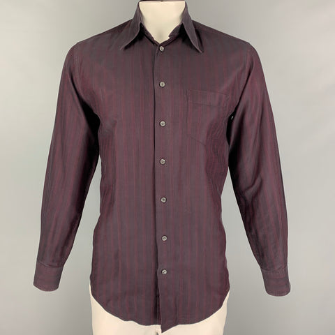DOLCE & GABBANA Size M Red Burgundy Stripe Long Sleeve Shirt