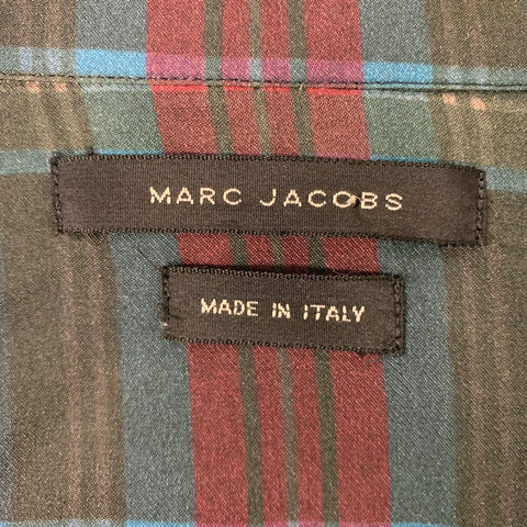 MARC JACOBS Size S Black Multicolour Plaid Viscose Button Up Long Sleeve Shirt