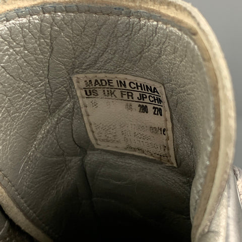 RAF SIMONS x ADIDAS Size 10 Silver Leather Sneakers