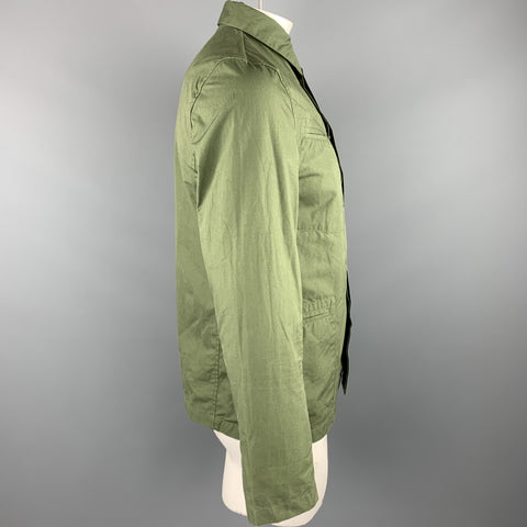 THE LOST EXPLORER Size L Green Cotton Hidden Buttons Jacket