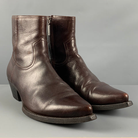 SAINT LAURENT Size 11 Brown Western Boots
