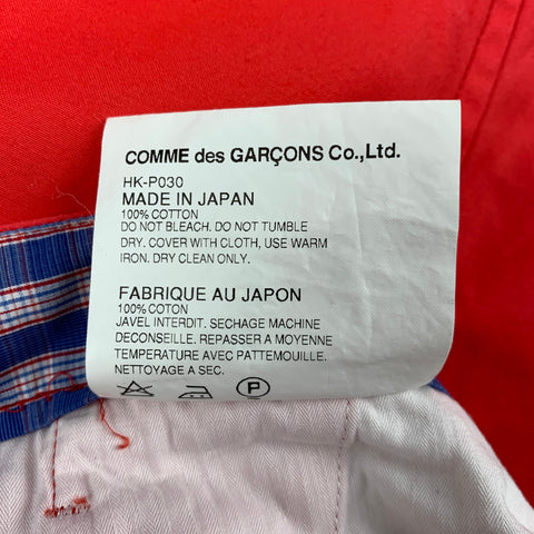COMME des GARCONS Size L Red Cotton Zip Fly Shorts