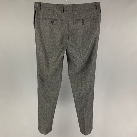 THE KOOPLES Talla 34 Pantalón de vestir gris negro con cremallera y bragueta de lana