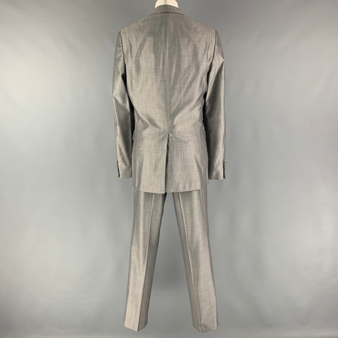 SPONTINI Size 36 Grey Shimmery Wool  Silk Single Breasted 28 30 Suit