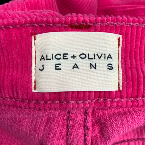 ALICE + OLIVIA Size 30 Pink Corduroy Jean Cut Cotton &  Elastane Casual Pants
