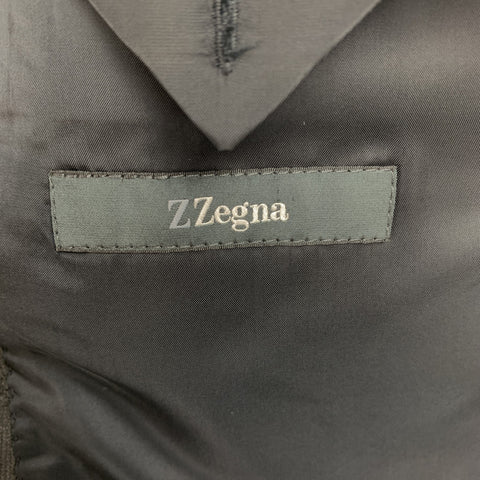 Z ZEGNA Size 40 Black Velvet Notch Lapel Sport Coat