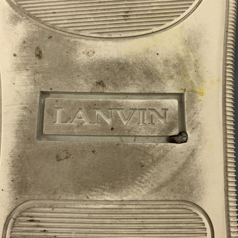 LANVIN Taille US 11 / UK 10 Baskets à lacets en cuir lisse noir