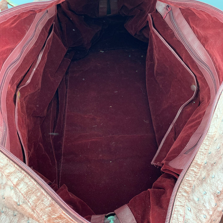 VINTAGE Burgundy Textured Ostrich Leather Carry-On Bags